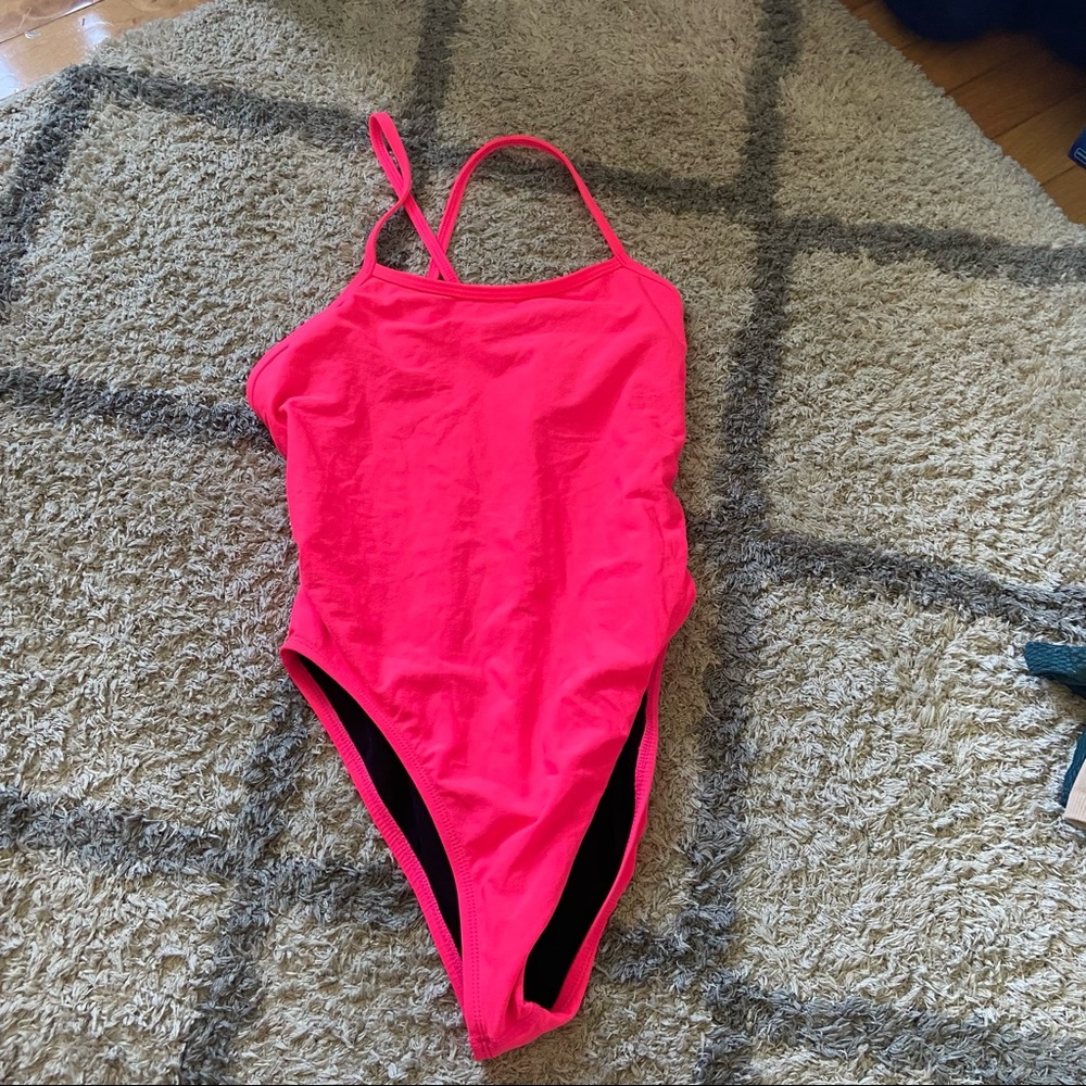 Jolyn neon pink fixed back suit